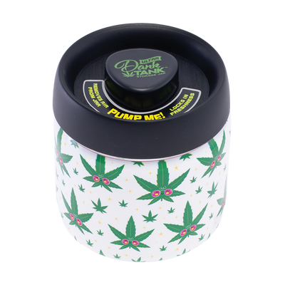 Dank Tank Vacuum Glass Jar | Hemp Leaf | Front View