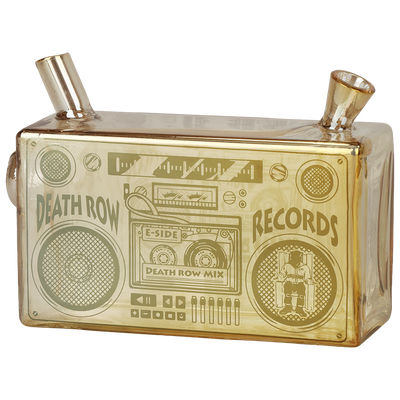 Death Row Records Boom Box Blunt Bubbler | Gold Front View