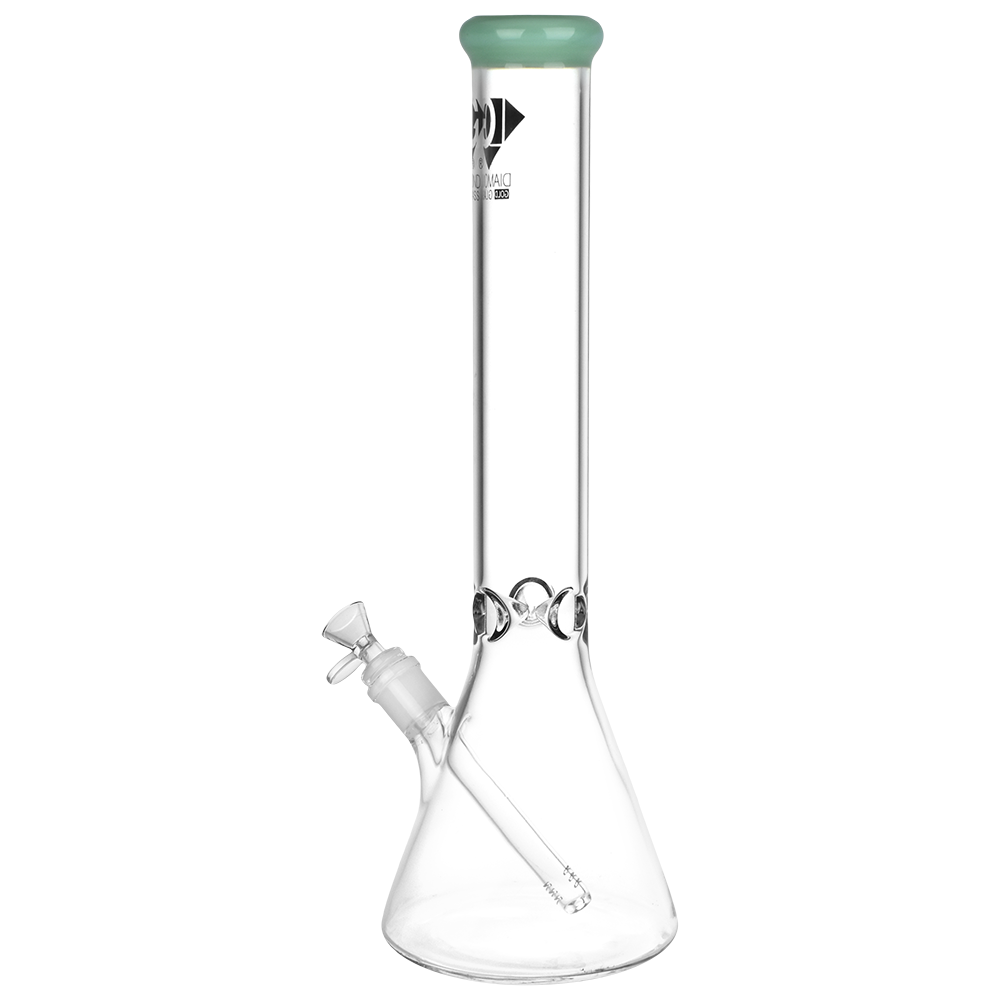 Diamond Glass Gold Classic Beaker Bong | Back View