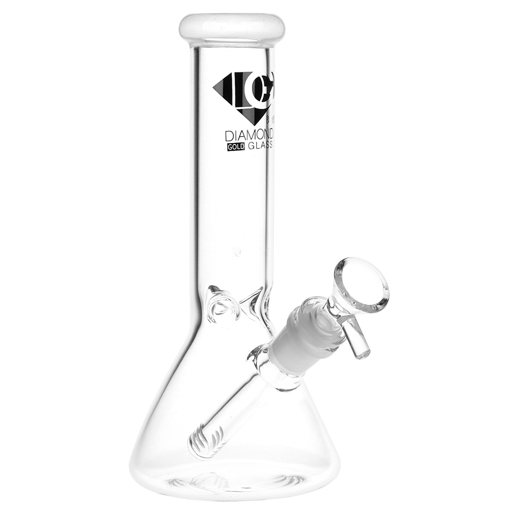 Diamond Glass Sugar Beaker Bong | White