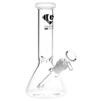 Diamond Glass Sugar Beaker Bong | White