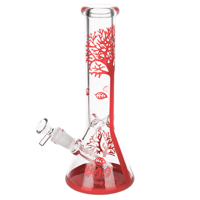 Falling Leaves Beaker Bong | Red