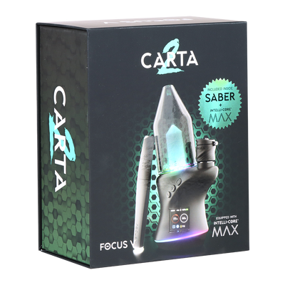 Focus V Carta 2 MAX Electric Dab Rig & Saber Hot Knife Bundle | Packaging Front View