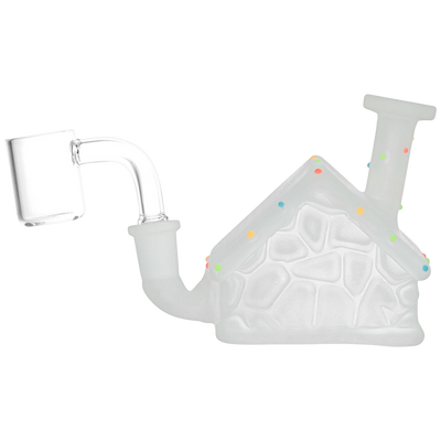 Frosted Christmas House Dab Rig | Back View