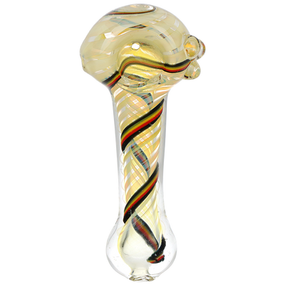 Fumed Rasta Swirl Spoon Pipe | Top View
