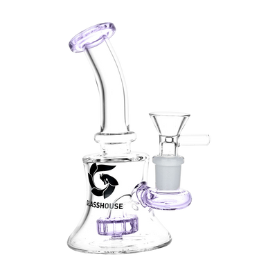 Glasshouse Bent Neck Bell Bong | Purple