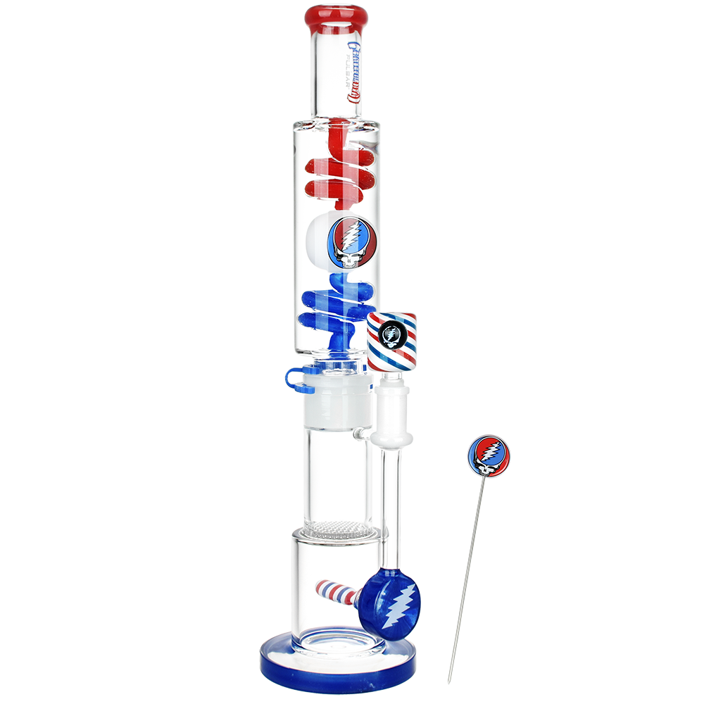Grateful Dead x Pulsar 10 Year Flood Glycerin Stacker Bong Set | Frontal View