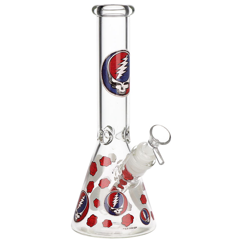 Grateful Dead x Pulsar Beaker Bong | Patchwork | Front View