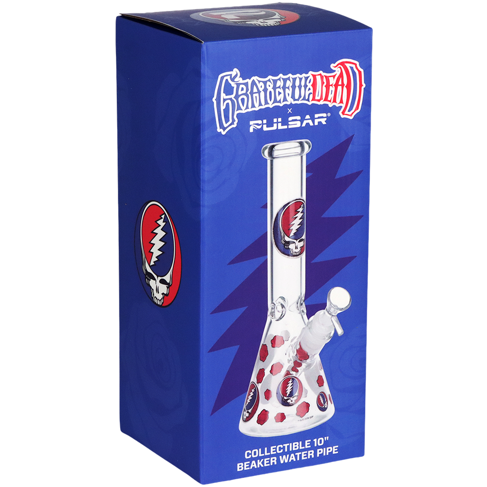 Grateful Dead x Pulsar Beaker Bong | Patchwork | Packaging Front View