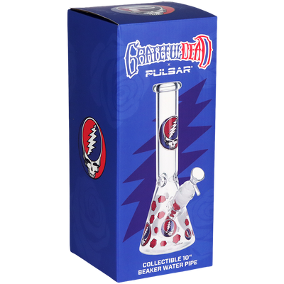 Grateful Dead x Pulsar Beaker Bong | Patchwork | Packaging Front View