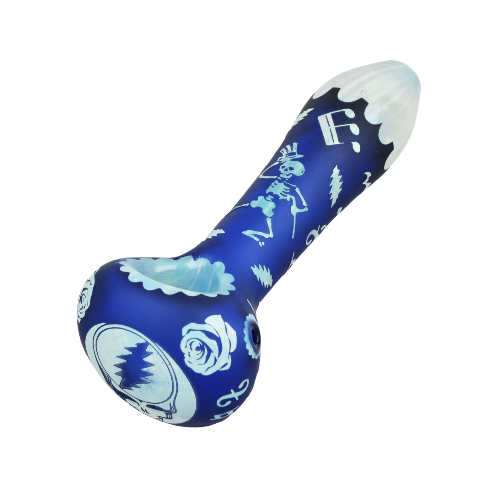 Grateful Dead x Pulsar Etched Spoon Pipe | Steal Your Face | Front View