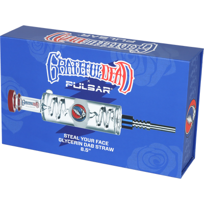 Grateful Dead x Pulsar Glycerin Dab Straw & Dab Dish | Stealie | Gift Box Packaging