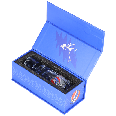 Grateful Dead x Pulsar Glycerin Spiral Hand Pipe | Gift Box Packaging | Open View