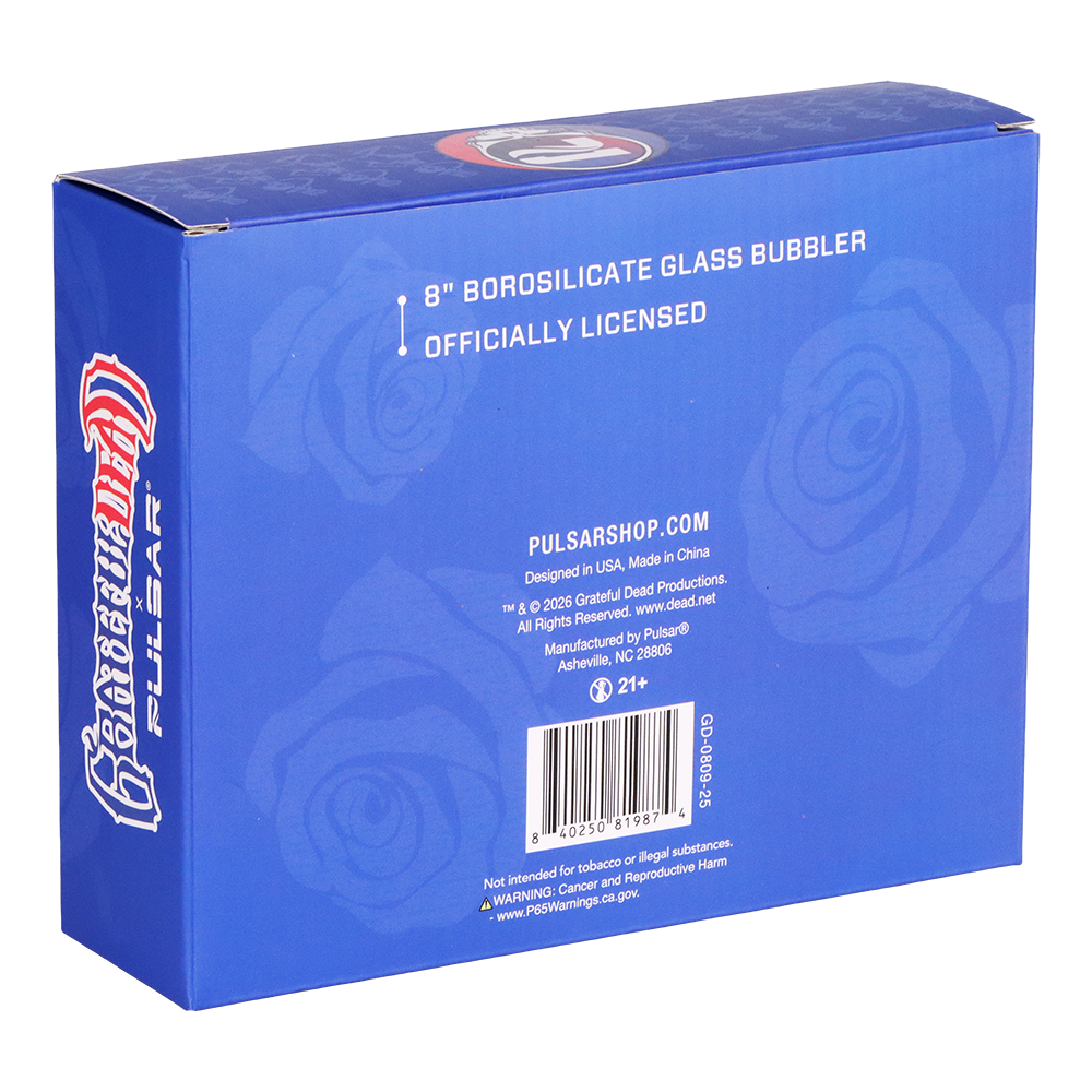 Grateful Dead x Pulsar Hammer Bubbler | Patchwork | Packaging Back View