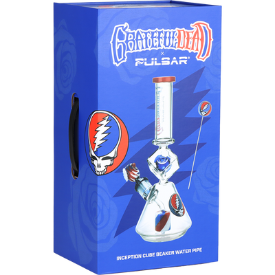 Grateful Dead x Pulsar Inception Cube Beaker Bong Set | Gift Box Packaging