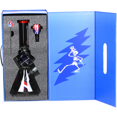 Grateful Dead x Pulsar Inception Cube Beaker Bong Set | Gift Box Packaging | Open View