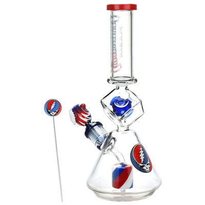 Grateful Dead x Pulsar Inception Cube Beaker Bong Set | Back View