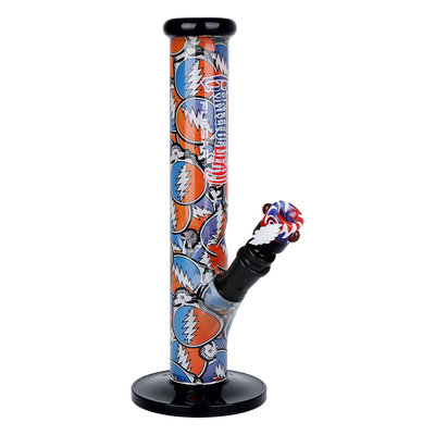 Grateful Dead x Pulsar Inside Print Straight Tube Bong | Stealie Collage | Front View