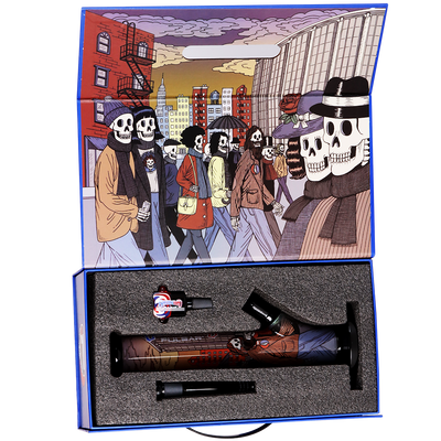 Grateful Dead x Pulsar Inside Print Straight Tube Bong | Street People | Packaging Open View