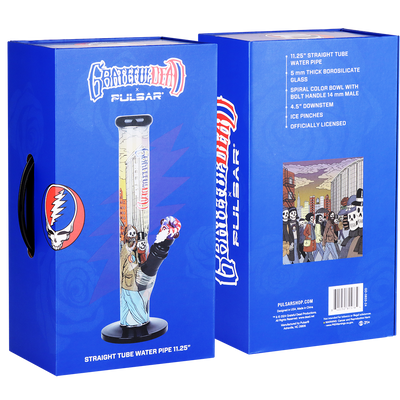 Grateful Dead x Pulsar Inside Print Straight Tube Bong | Street People | Gift Box Packaging