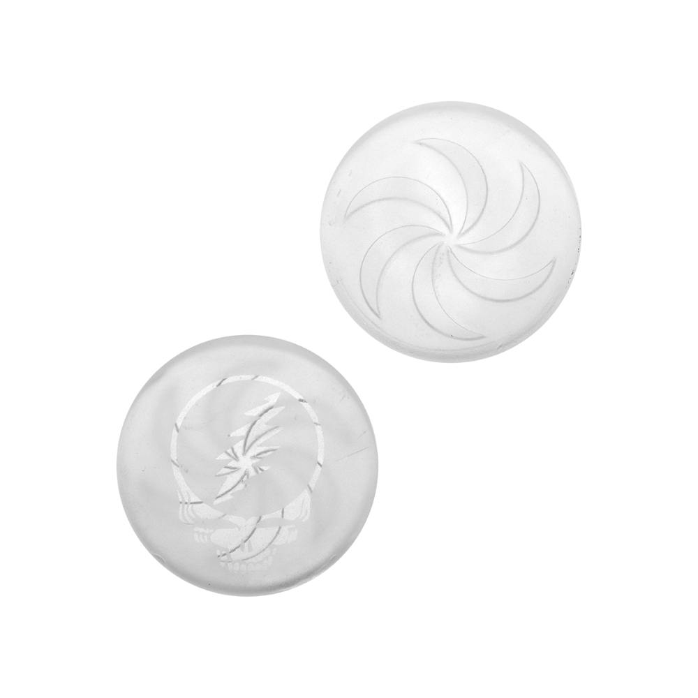 Grateful Dead x Pulsar Lightning Bell Dab Rig Set | Sandblasted Stealie Carb Cap