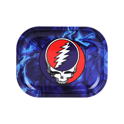 Grateful Dead x Pulsar Mini Metal Rolling Tray | Steal Your Face | Front View