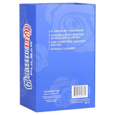 Grateful Dead x Pulsar Stealied Out Dab Rig Set | Packaging | Back View
