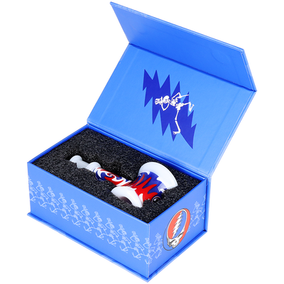 Grateful Dead x Pulsar Wig Wag Hammer Hand Pipe | Gift Box Packaging | Open View