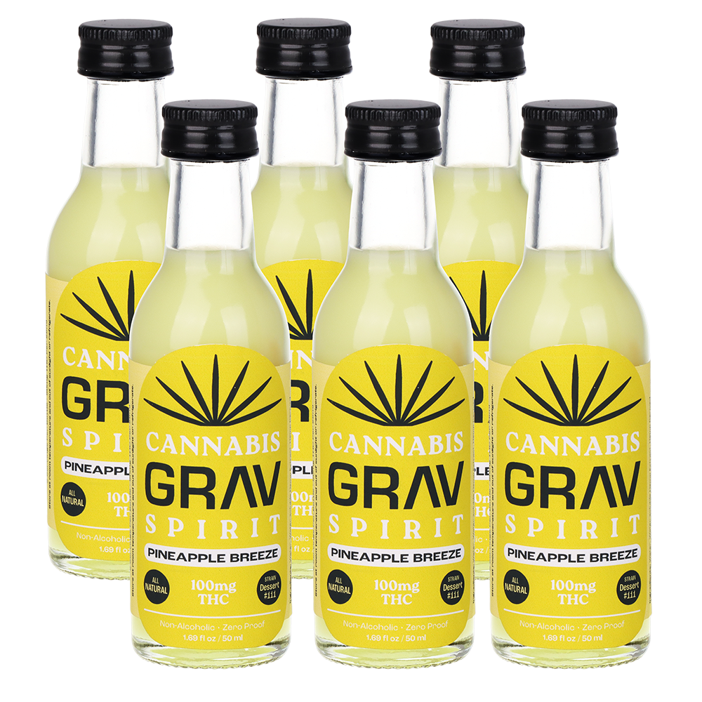 GRAV Cannabis Spirit Flavor Shots | Pineapple Breeze | 6 Pack