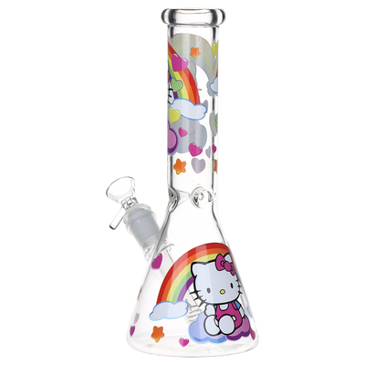 Greetings Kitty Beaker Bong | Clear | Back View