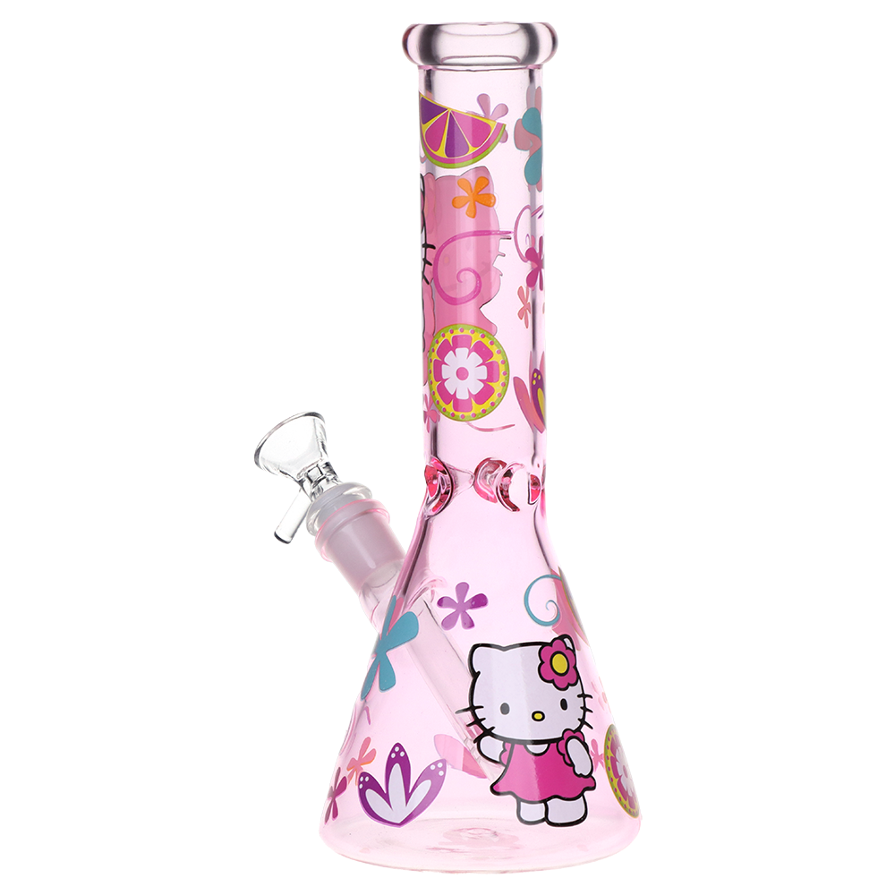 Greetings Kitty Beaker Bong | Pink | Back View