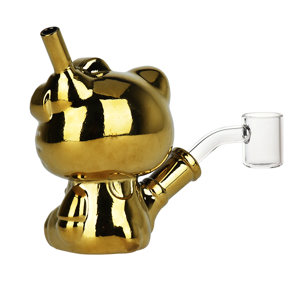 Greetings Kitty Electroplated Dab Rig | Back View