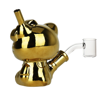 Greetings Kitty Electroplated Dab Rig | Back View