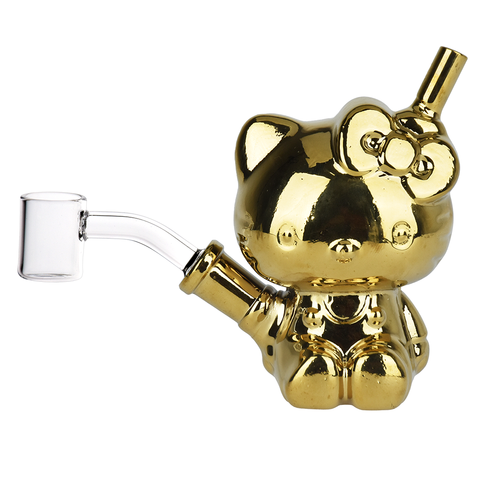 Greetings Kitty Electroplated Dab Rig | Front View
