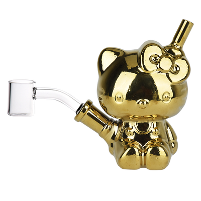 Greetings Kitty Electroplated Dab Rig | Front View