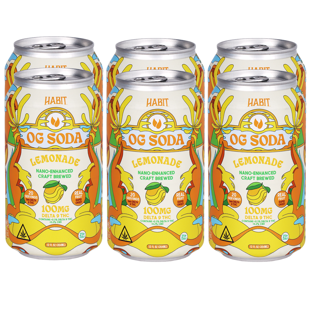 Habit D9 THC OG Soda | Lemonade | 6 Pack