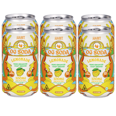 Habit D9 THC OG Soda | Lemonade | 6 Pack