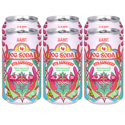 Habit D9 THC OG Soda | Strawberry | 6 Pack