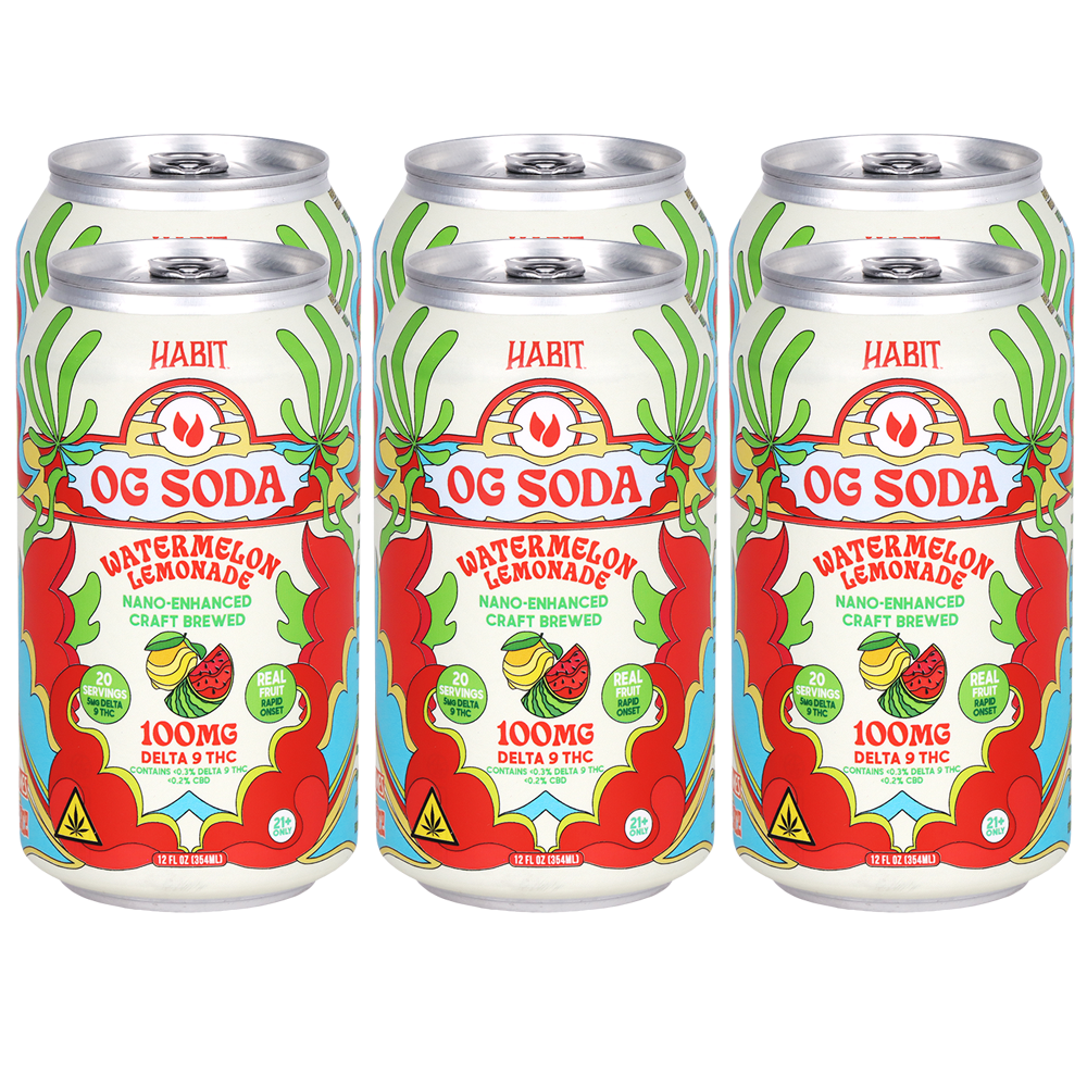 Habit D9 THC OG Soda | Watermelon Lemonade | 6 Pack