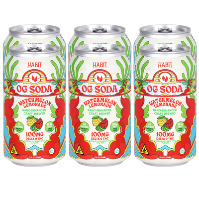 Habit D9 THC OG Soda | Watermelon Lemonade | 6 Pack