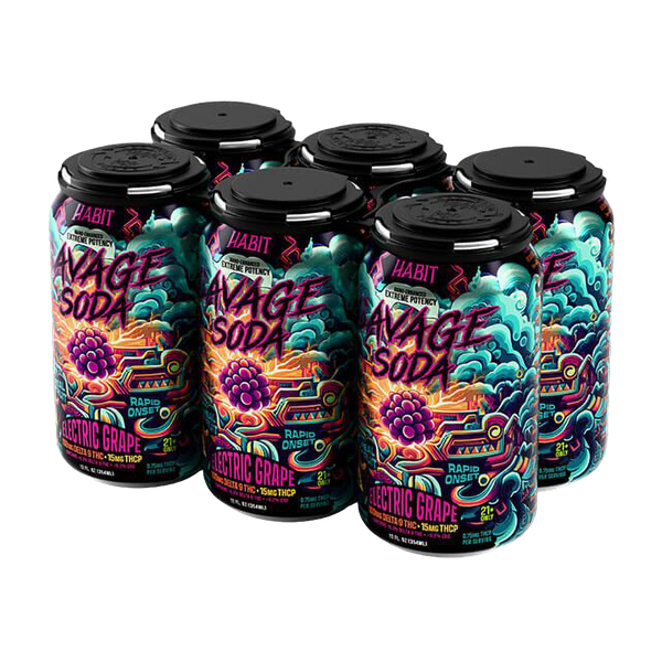 Habit 100mg D9 THC Savage Edition Soda | Electric Grape - Pulsar