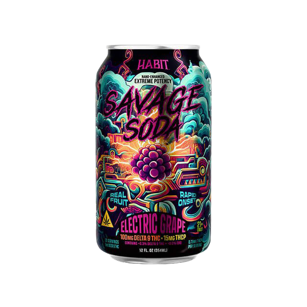 Habit D9 THC Savage Edition Soda | Electric Grape | Individual Can