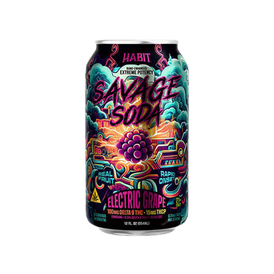 Habit D9 THC Savage Edition Soda | Electric Grape | Individual Can