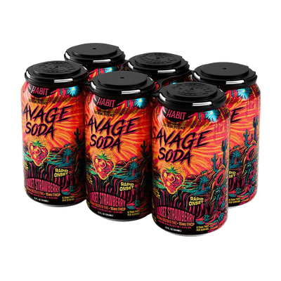 Habit D9 THC Savage Edition Soda | Sunset Strawberry | 6 Pack