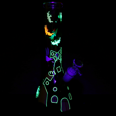 Haunted House Beaker Bong | Glow In The Dark Accents
