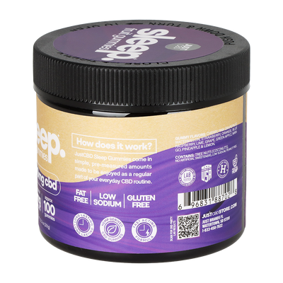 JUST CBD SLEEP Gummies | Clear Bears | Packaging Back