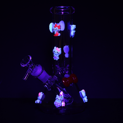 Little Bow Kitty Beaker Bong | UV Reactive Accents
