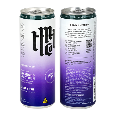 Modern Herb Co D9 THC Craft Soda | Grape Kush | Individual Can