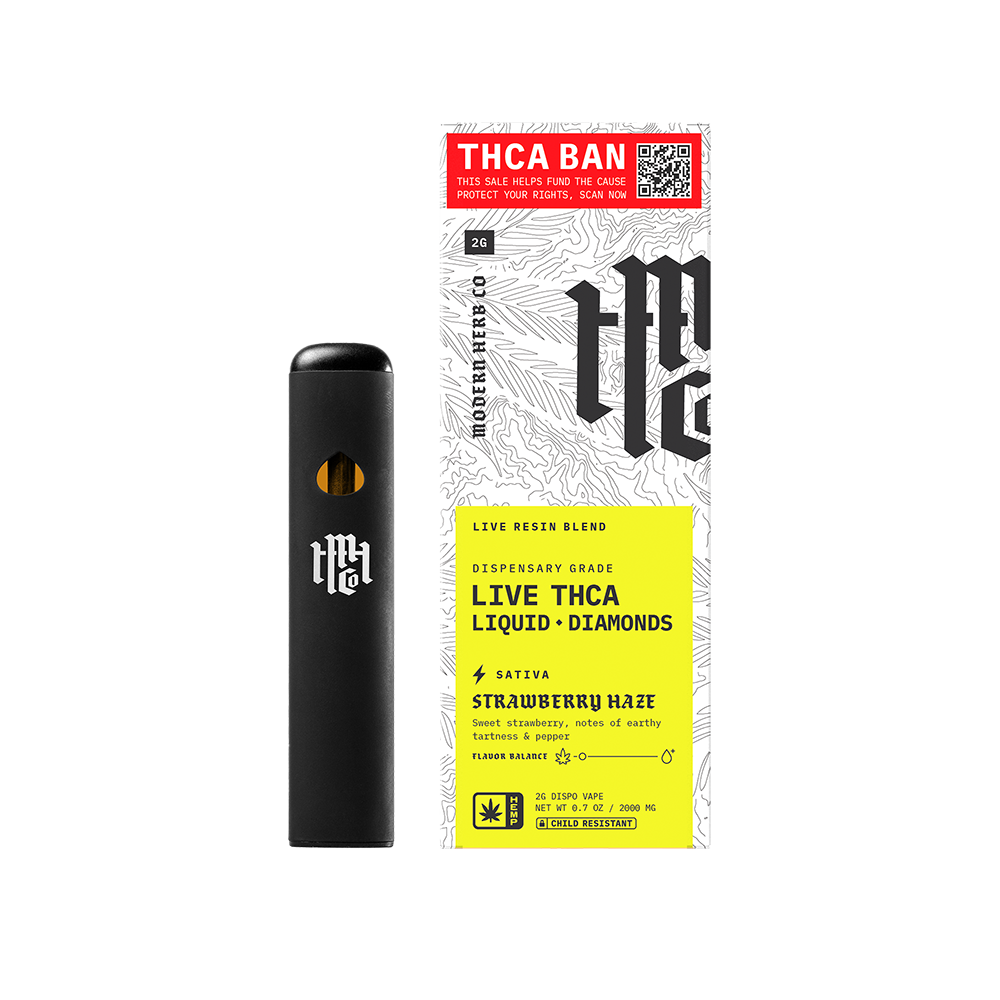 Modern Herb Co Liquid Diamonds THCA Disposable Vape | Strawberry Haze | 2 Gram