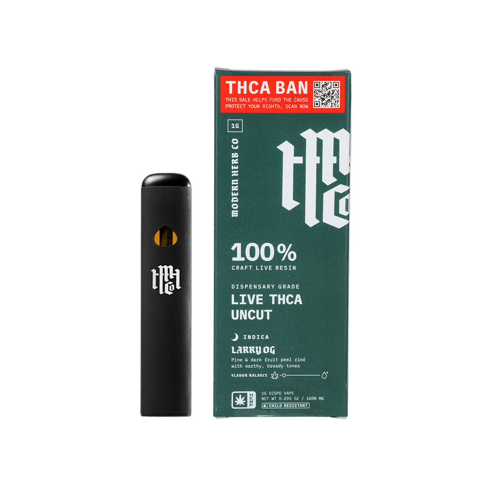 Modern Herb Co SAVE THCA Live Resin Uncut Disposable Vape | Larry OG | 1 Gram